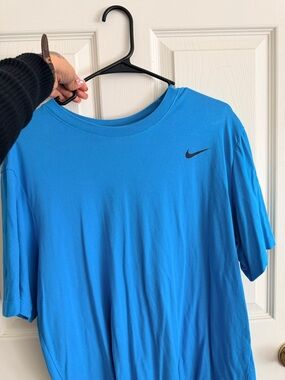 Nike Bright Blue Short Sleeve Tee with Black Swoosh